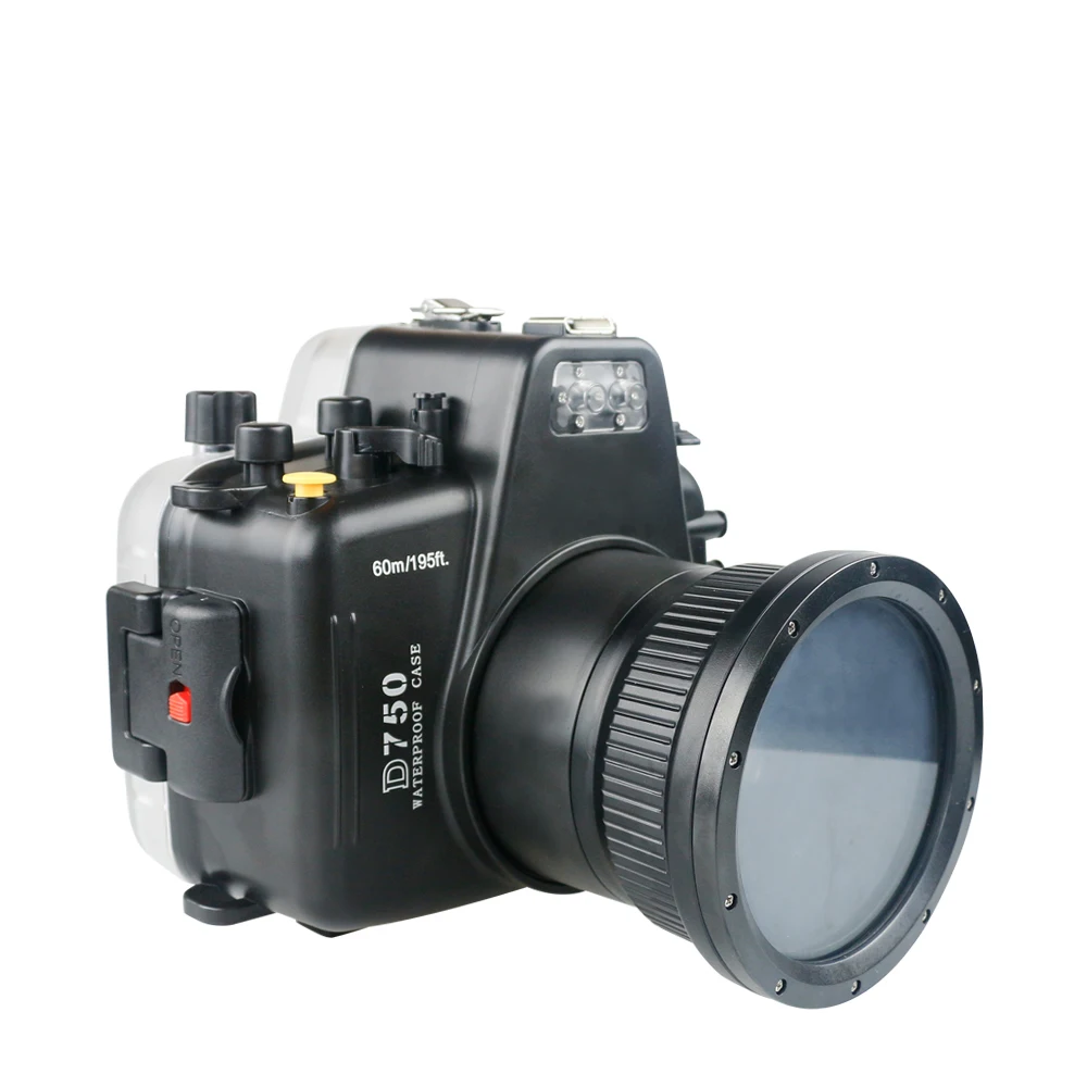 

Waterproof Camera Diving Case for Nikon D750 D800 D810 105mm Lens Underwater Housing 60M/195ft Camera Bag 1pc