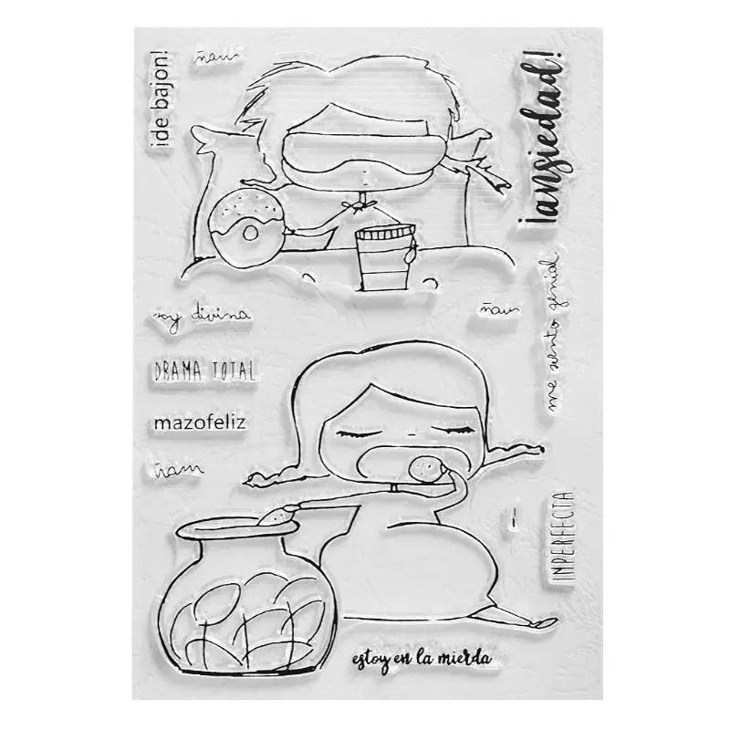 

Girl Eating Silicone Clear Seal Stamp DIY Scrapbooking Embossing Photo Album Decorative Paper Card Craft Art Handmade Gift