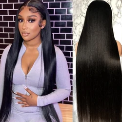 HD Transparent 30 32 Inch Lace Front Human Hair Wigs Bone Straight Lace Front Wig Raw Brazilian Hair Lace Frontal Wig Remy Hair