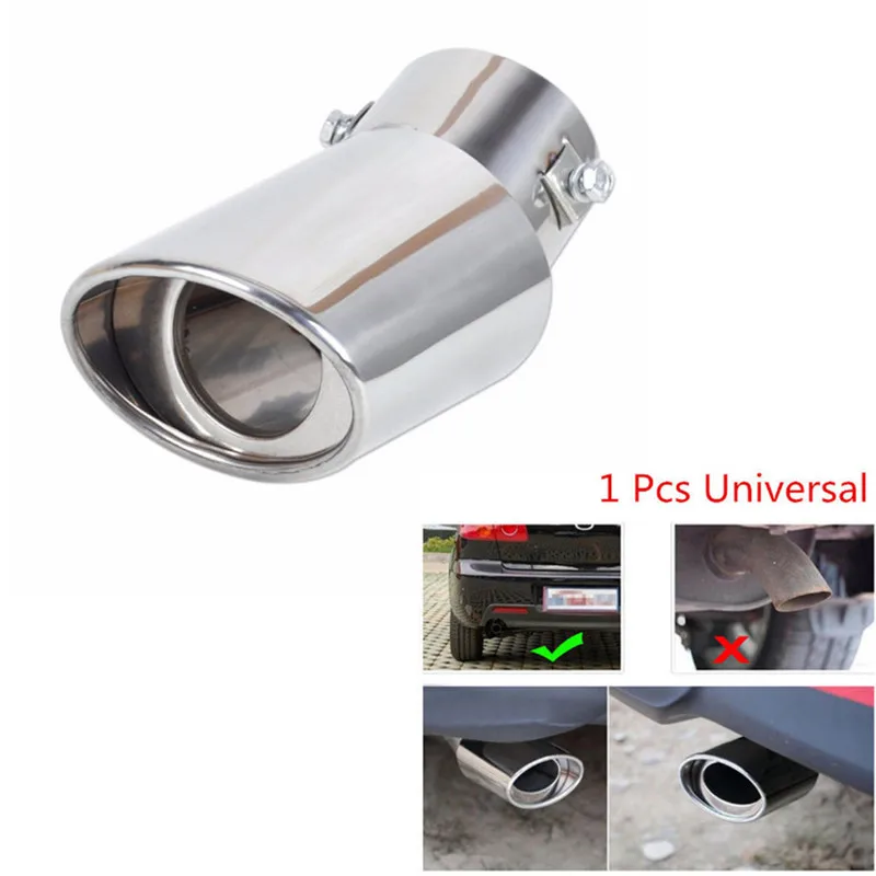 

Stainless Steel Pipe Chrome Trim Modified Car Rear Tail Throat Liner Accessories Universal Car Auto Exhaust Muffler Tip