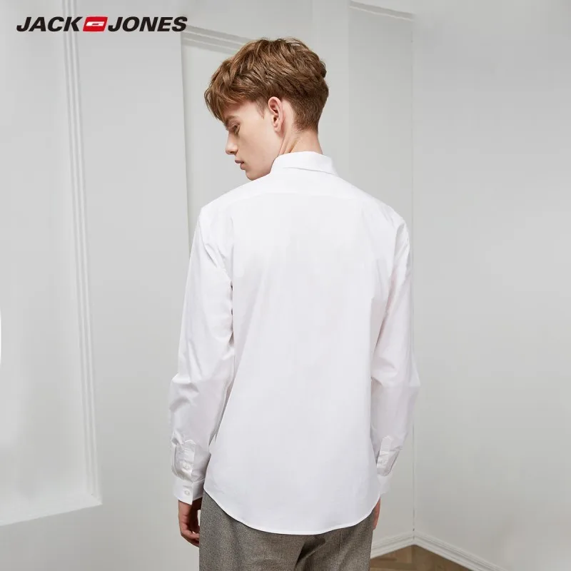 JackJones мужская деловая умная Повседневная рубашка с длинными рукавами 219105554