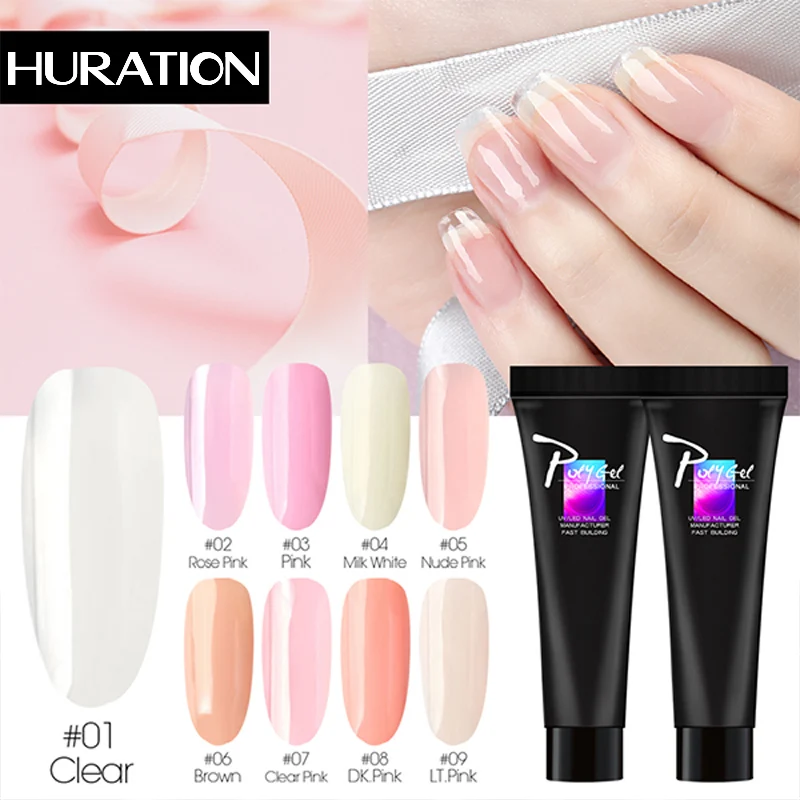 

Huration Nail Gel 11g Poly Gel Nail Extension Crystal Jelly Polygel UV LED Solid Gel Nail Art Acrylic Builder Gel Slip Solution