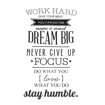 

WORK HARD DREAM BIG Quote Wall Sticker Office Inspirational Decal Removable PVC