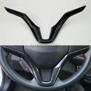

For Honda Vezel HR-V HRV 2015 2016 2017 Car Steering Wheel Panel Cover Trim Insert Molding Garnish Carbon Fiber Sequins