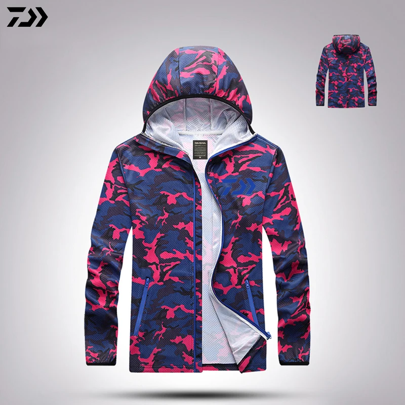 Daiwa одежда с капюшоном мужская куртка быстросохнущее пальто дышащая одежда для рыбалки рыболовная одежда Pesca антимоскитная рыболовная рубашка - Цвет: As the Picture