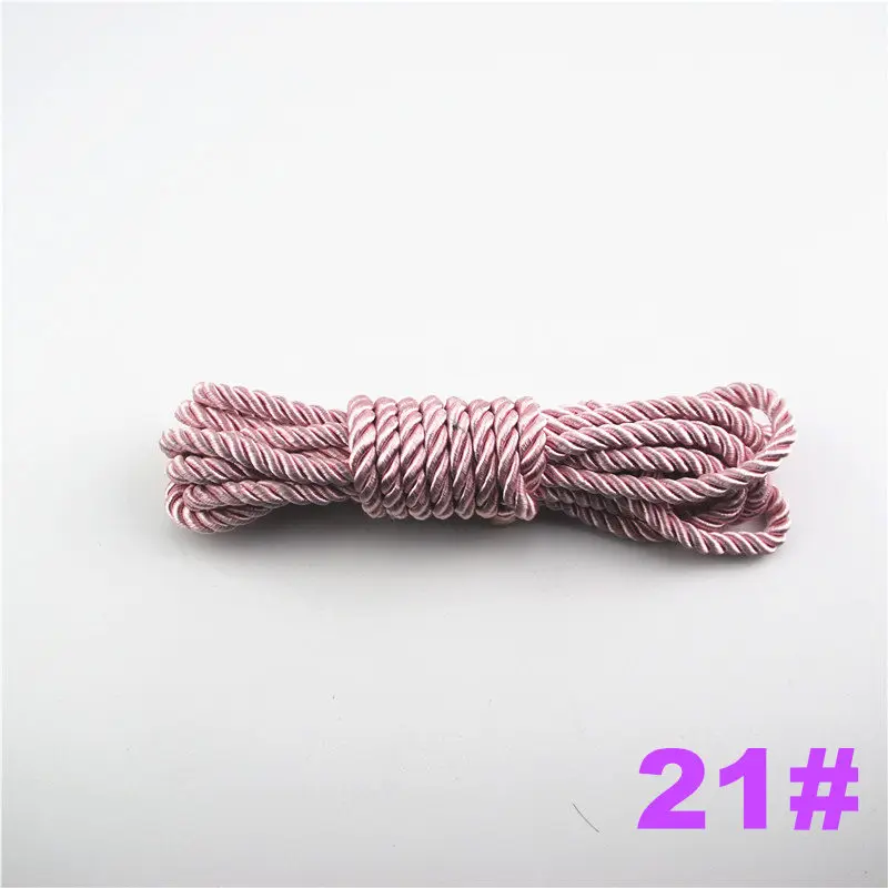DIY Cord Jewelry findings 5 мм сплошной цвет 3 плетеный шнур нить декоративная скрученная атласная полиэфирная нить 10 м/шт. DS220 - Цвет: 21
