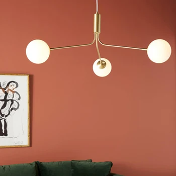 

Nordic LED Glass Magic Beans Chandelier Lighting Postmodern Cafe Living Room Lamp Restaurant Bedroom Study Decor Light Fixtures