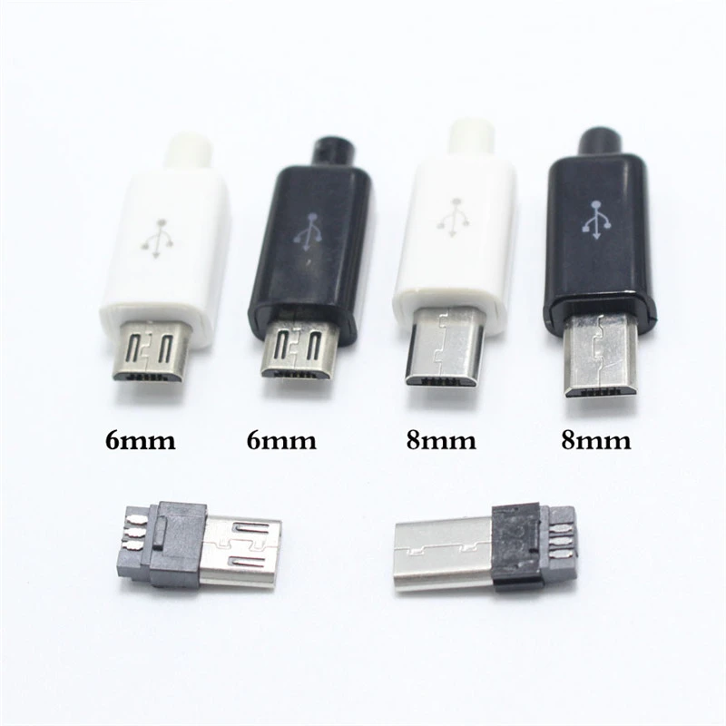 Male Connector Plug Micro USB 4Pin OTG Line Interface Data Cable Accessory 10Pcs