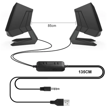 

Surround Computer Speakers with Deep Bass USB Wired Powered Multimedia Speaker for PC Laptops Builtin Loudspeaker Diaphragm