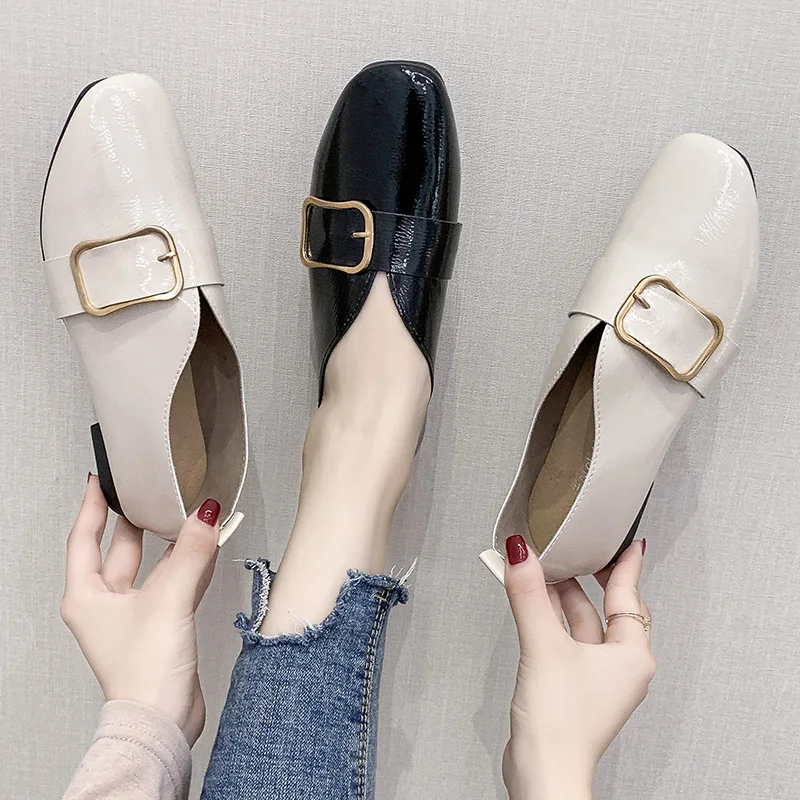 

2019 Fashion Women's Loafers Woman Slip-on Nurse Shoes Autumn Flats All-Match Casual Female Sneakers Square Toe Oxfords Modis