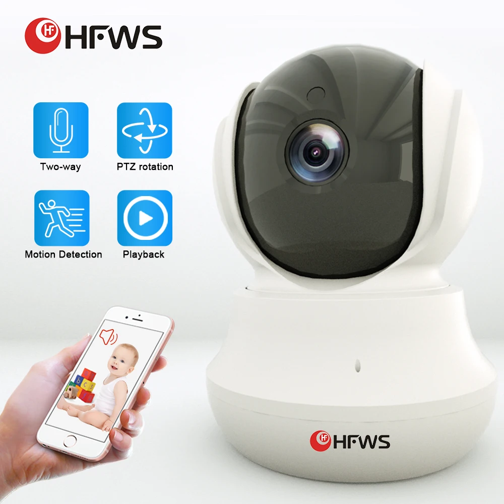 HFWS-Cámara de Videovigilancia Ip con Wifi, 1080P, 2MP, inalámbrica, Cctv, infrarroja, visión nocturna, para interior