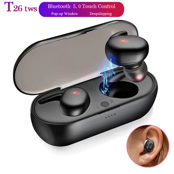 

TWS T26 in Ear Wireless Bluetooth Earphone Stereo Binaural call Sports Waterproof Bluetooth Headset for iOS Android
