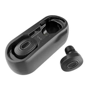

V6 Wireless 5.0 headphones mini Earphones HIFI Headset Earbuds Case Android IOS Black long Transmission distance