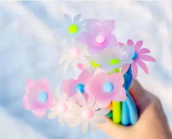 

change color small flower gel pen cartoon neutral pen student prize pen office black writing pen promotion gift pen 48pc/lot