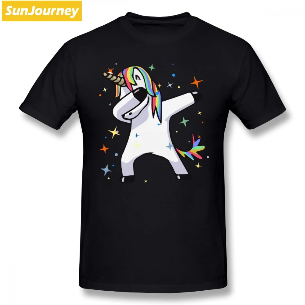 

New Coming Men's T Shirts Dabbing Unicorn Short Sleeved Cotton O-Neck Oversize T-Shirt For Boy Camisetas