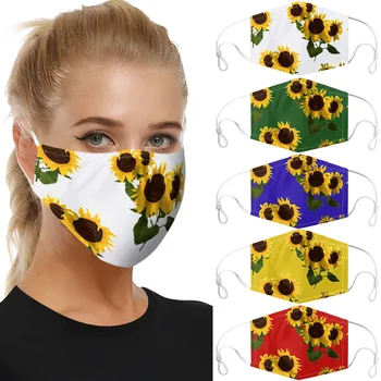 

1PC Adult Sunflower printed masks Anti-Dust Foggy Haze Protective Mask Windproof Anti-spitting Outdoor Face Mouth Masks #30