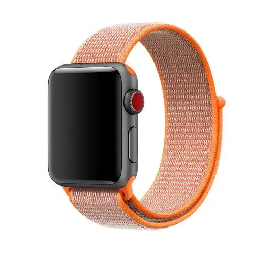 Спортивные тканая нейлоновая петля ремешок для apple watch band 40 мм 44 мм, 38 мм, 42 мм, нейлоновый ремешок для iwatch 4 серии 1/2/3series 5 - Цвет ремешка: orange