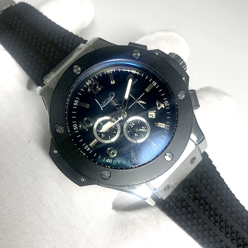 

Luxury watches men open back big size Automatic self-winding glide smooth second hand all sub dials works sports watch wristwatc