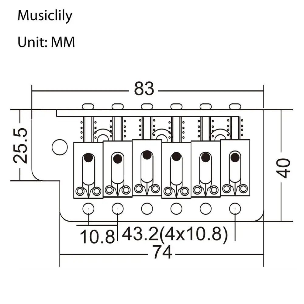 Musiclily Pro 54 мм тремоло сборка моста Набор для Страт Стиль электрогитары, золото