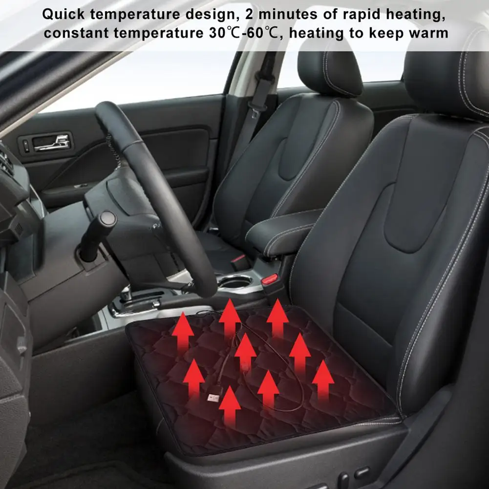 

2020 5V Universal Car USB Electric Heating Seat Cushion Cover Warm Comfortable Auto Driver Seat Cover Office Home Cushion Cover