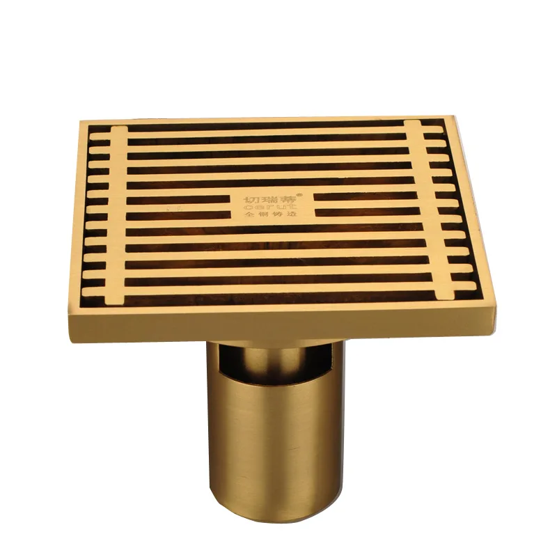 

All copper square floor drain bathroom washing machine deodorant floor drain diving thickening boat large displacement bathroom