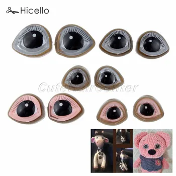 

10sets Plastic Eyes+Washers Safety eye Doll accessories DIY Handmade Craft Puppets Teddy Bear Plush Animal Stuffed Toy Pink Grey