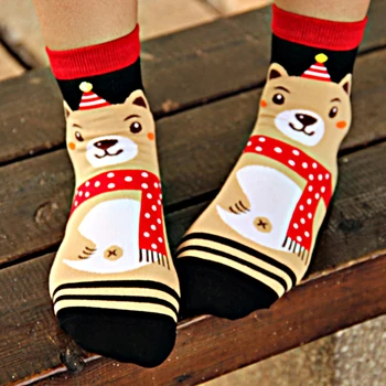 

Funny Spring Cartoon Christmas Jacquard Sock Women Ladies Cute Colorful Cotton Warm Socks Soft Cozy Sock Girls Festival Gifts