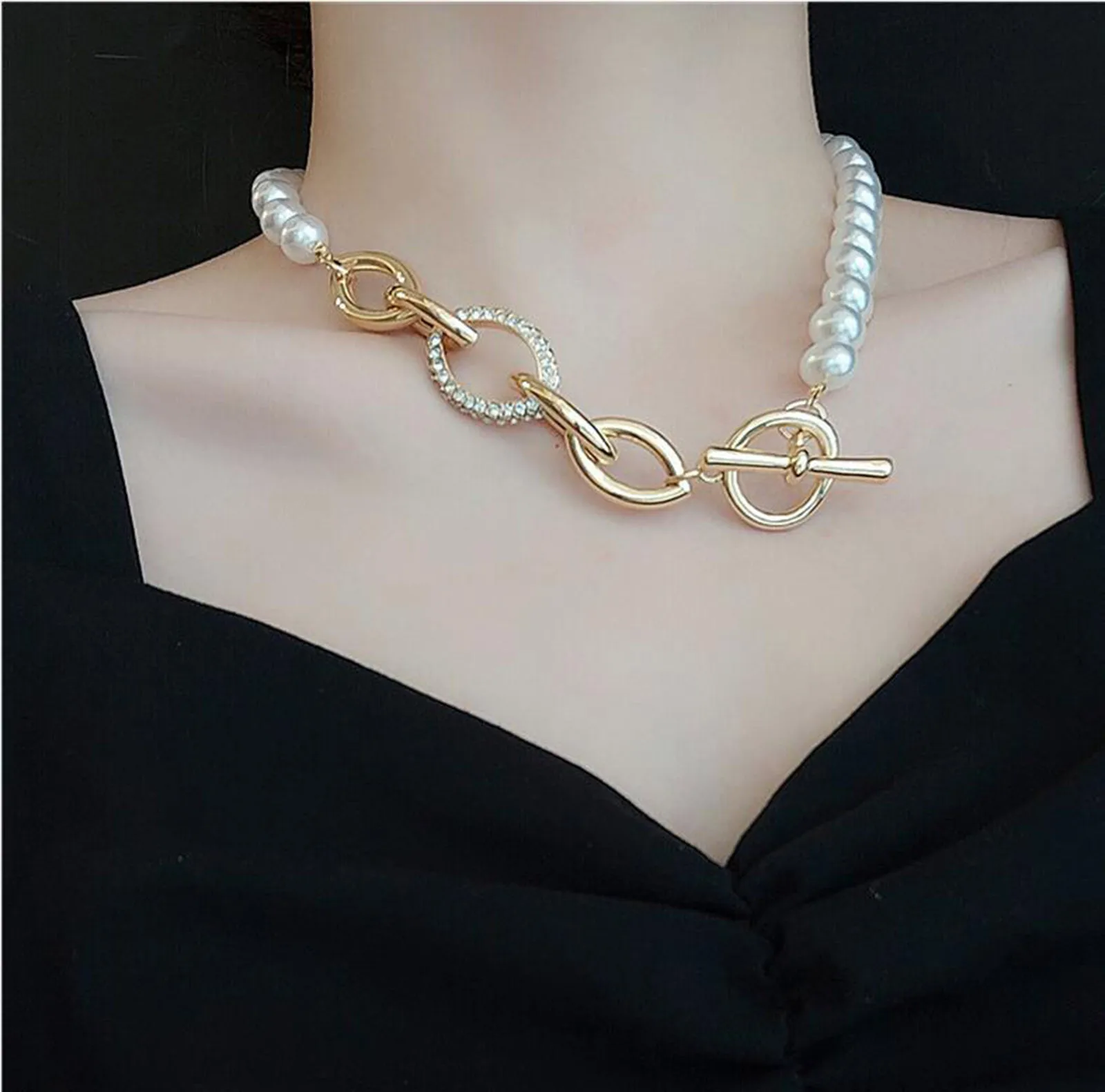 Женское Ожерелье Стразы с искусственным жемчугом | Украшения и аксессуары