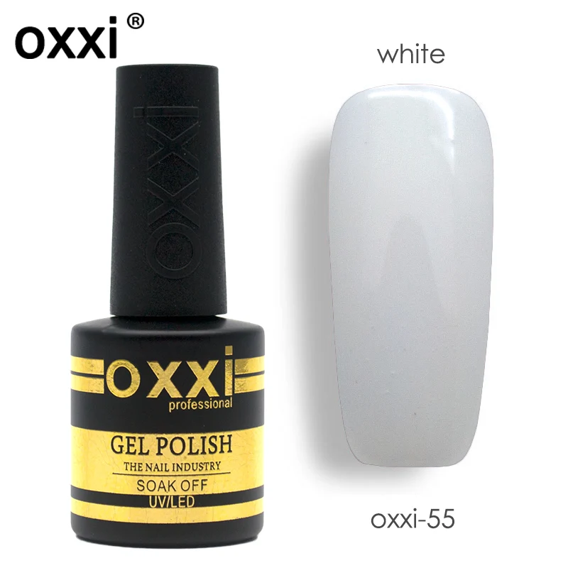 OXXI лак для ногтей Полупостоянный УФ светодиодный гель лак 8 мл яркий Гибридный цветной гель маникюрный лак для ногтей резиновый базовый слой и топы - Цвет: 8ml-55white