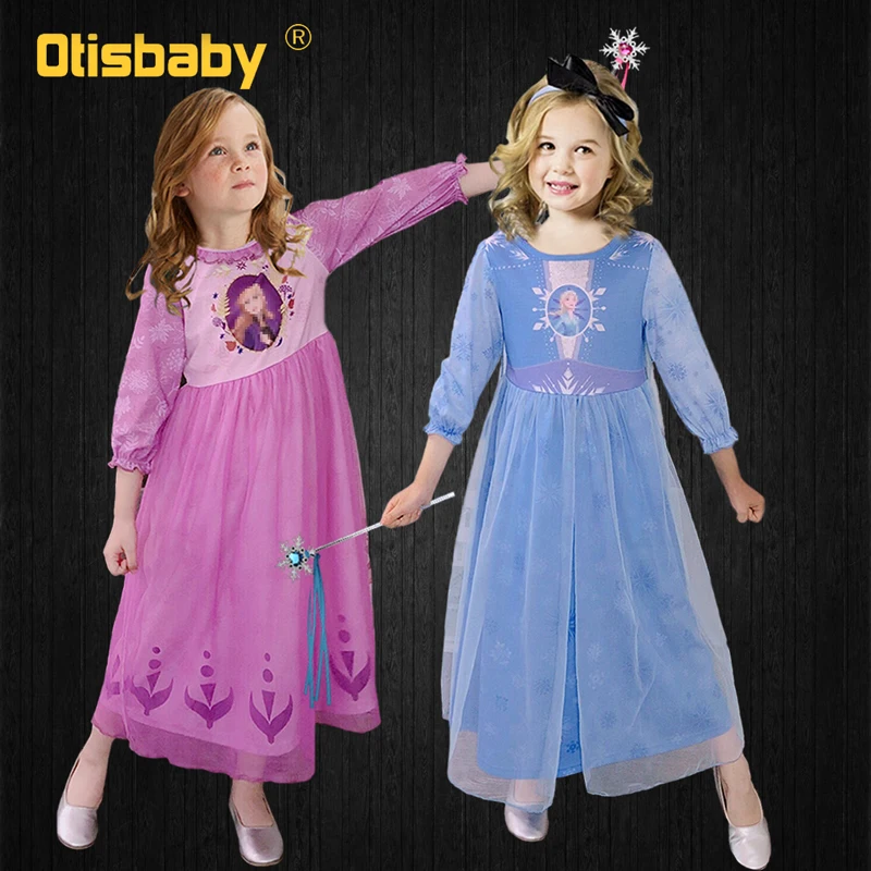 Chiffon Fluffy Girls Elsa Dress New Year Halloween Carnival Costume Child Children's Party Elza Anna Up Christmas Pajamas | Детская