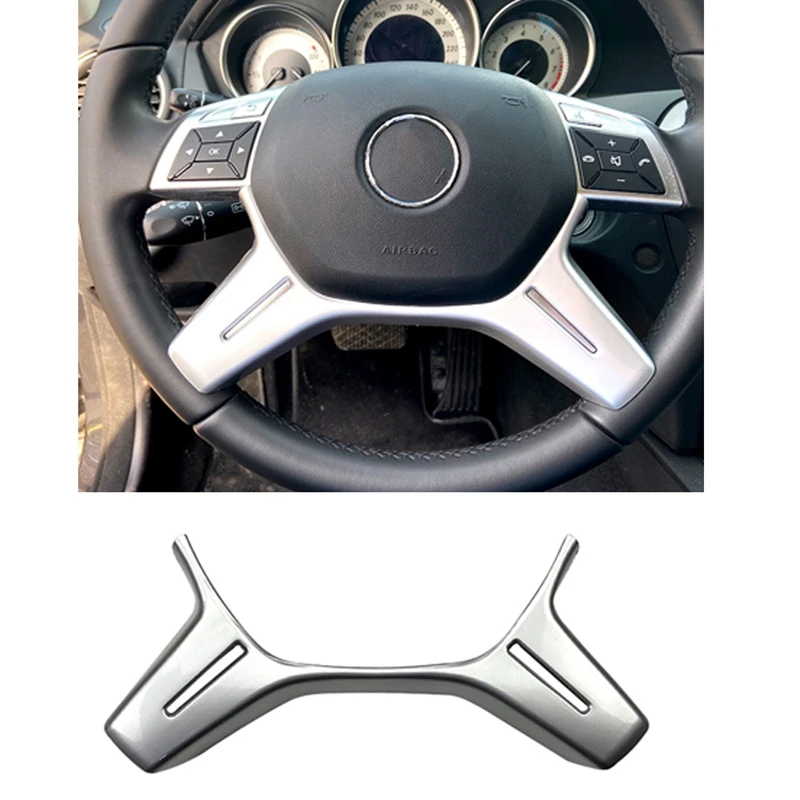 Car Silver Abs Steering Wheel Frame Trim Cover Sticker For Mercedes
