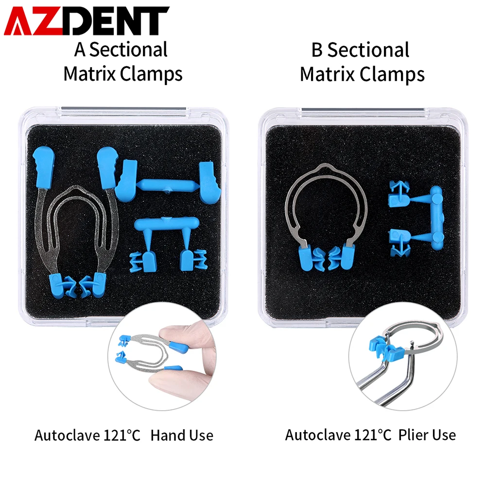 Azdent Dental transversal contorno Clip con resorte de Metal dientes de dentista matriz herramientas de anillo de instrumento de laboratorio