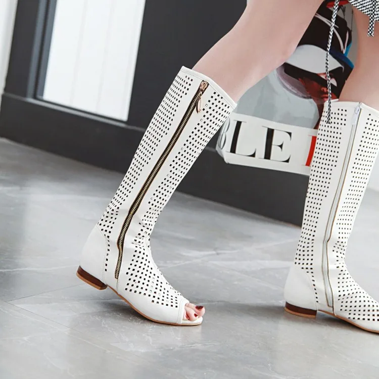 FXYCMMCQ 2021 European and American Fashion Knee-length Fish-toe Sandals Women's Sandals362-7