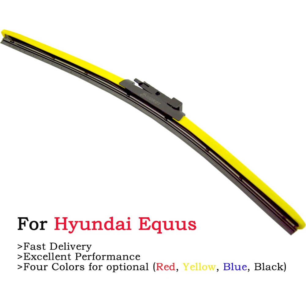 

HESITE Colorful Frameless Windshield Wipers For Hyundai Equus Centennial 2000-2019 24"+20" Hundai Car Front Winscreen Red Wipers