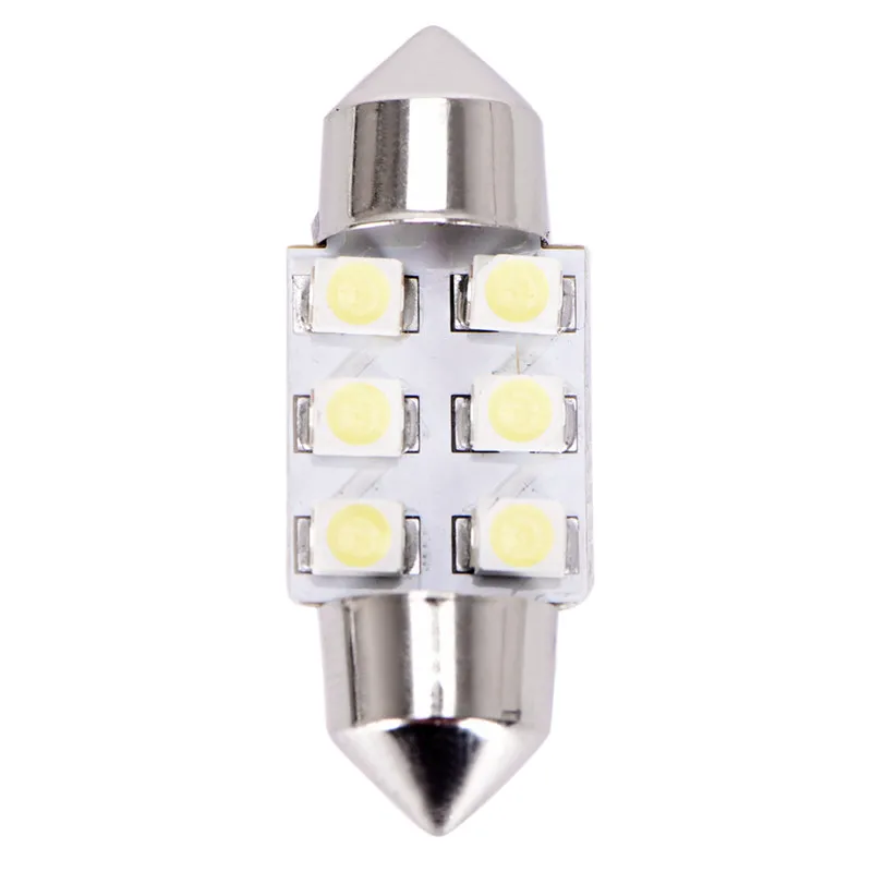 

10Pcs/lot 31mm 3528 6-SMD Lamp DE3175 3022 White Festoon Dome Map Interior LED Light High Quality