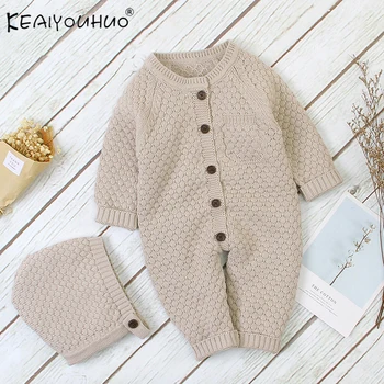 

Baby Girl Long Sleeve Autumn Winter Button Baby Children Clothes Toddler Boys Cotton Hooded Overall infant Girls Jumpsuit 0-2 Y