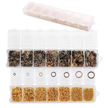 

1370Pcs Mixed Size Metal Open Jump Rings Split Rings Connectors For DIY Jewelry Making Findings Kits Accessories Supplies Sets