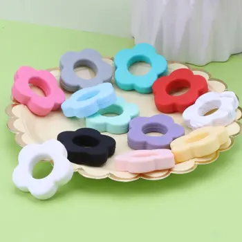 

Silicone Beads Flower Holes Silicone 4.5cm DIY Accessories Baby Teething Beads Diy Beads Baby Teether