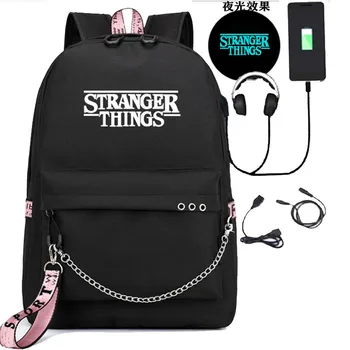 

Fashion Casual Canvas Backpack USB Charging Luminous Backpacks Student School Bag 2020 New