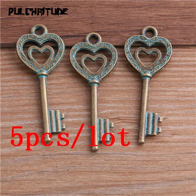 Pulchrode 11 стилей 2-10 шт Микс зеленый бронзовый металлический цинковый сплав Брелоки подходят ювелирные изделия медицинский растительный кулон шармы задатки - Окраска металла: 7