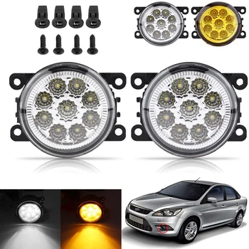 

2pcs Fog Light 9 LED Car Round Front Fog Lamp DRL Daytime Running Light Auto DRL for Ford Focus For Suzuki for Renault For Opel