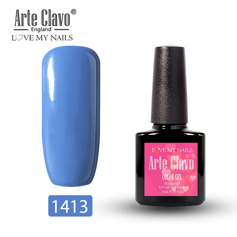 Arte Clavo 10 мл основа верхнее покрытие гель сушилка для лака УФ светодиодный светильник стойкий лак отмачиваемый гель для ногтей DIY гель для дизайна ногтей - Цвет: 1413