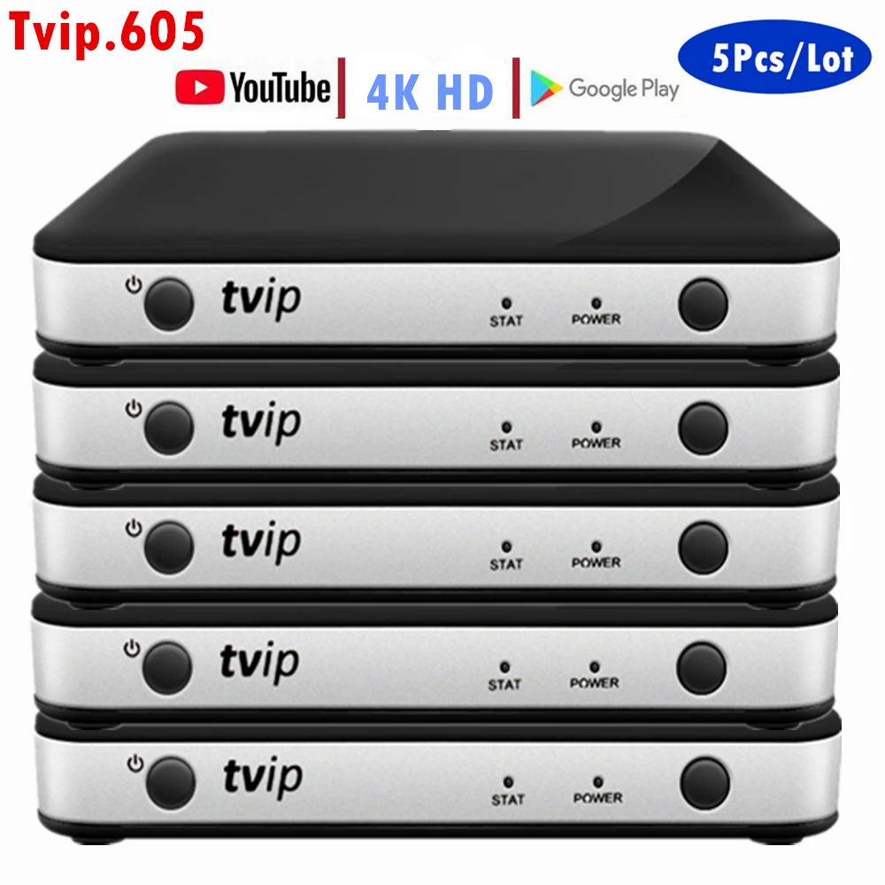 5 шт./лот TVIP 605 Linux &amp Android TV Box 4K 2 4G/5G WiFi S905X Smart box Tvip tvip605 двойная система v.605 H2.65