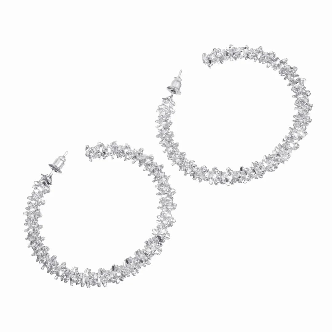 Shellhard Big Round Hoop Earrings Sliver Gold Alloy Large Circle Earrings Women Charming Jewelry Gift Punk Statement Earrings