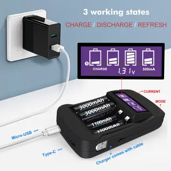 

PALO Original 1.2V AA/AAA charger smart Charger for AA AAA NIMH rechargeable battery with LCD Intelligent Charger for 1.2v nimh