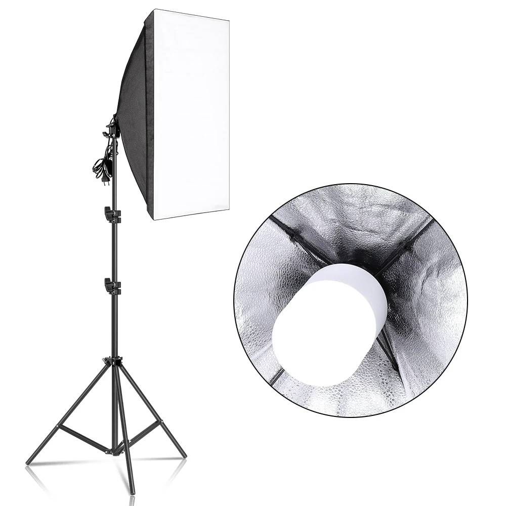 Photography Softbox For Photo Studio Light Box Professional 50X70cm E27 Softbox Lighting Kit With 30W LED Bulb& Tripod