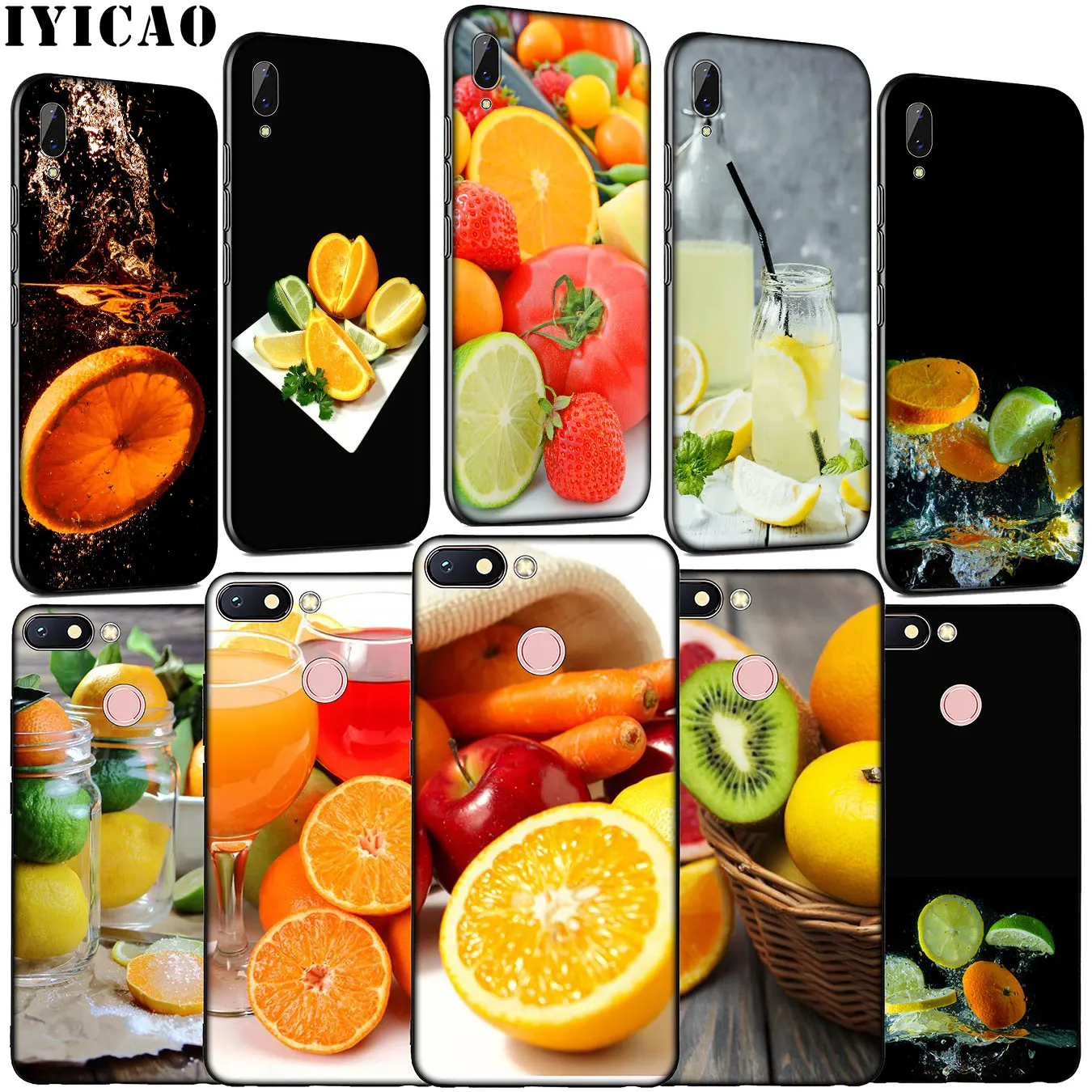 IYICAO Fruit orange lemon Soft Silicone Phone Case for Xiaomi Redmi Note 8 8T 8A 7 7A 6 6A 5 5A K30 K20 Pro GO S2 Cover |