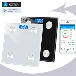 Digital Body Scale Smart BMI Electronic Bathroom Floor Scale With LED Bluetooth Balance Body Fat Indicators Analyer Weight Scale