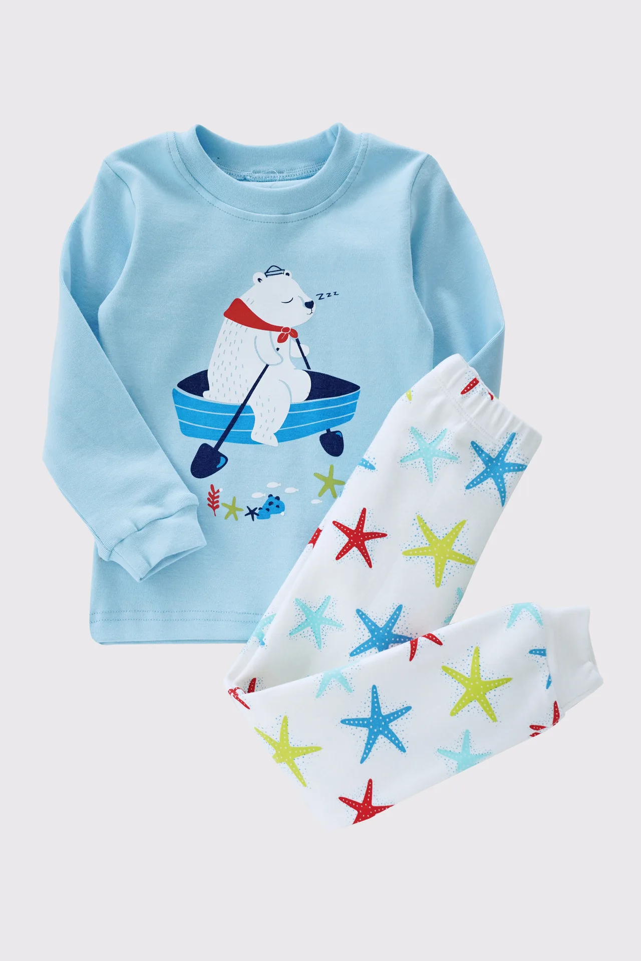 white bear Новинка; модный детский домашний костюм с единорогом и динозавром из мультфильма в Корейском стиле; детские пижамы из чистого хлопка; нижнее белье унисекс - Цвет: white bear