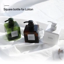 250 мл 400 мл петг тетрагональная эмульсионная бутылка пресс для ванны бутылка для шампуня Косметика бутылка для розлива этикетка наклейка